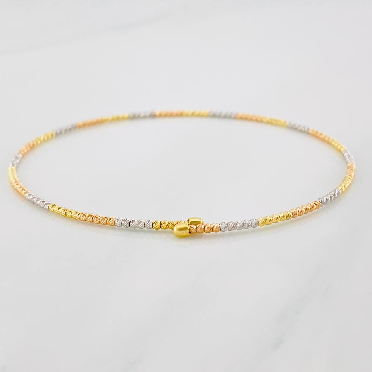Pulso Aro Diamantado 1.8g / 18cm / 1.4mm Tres Oros 18K
