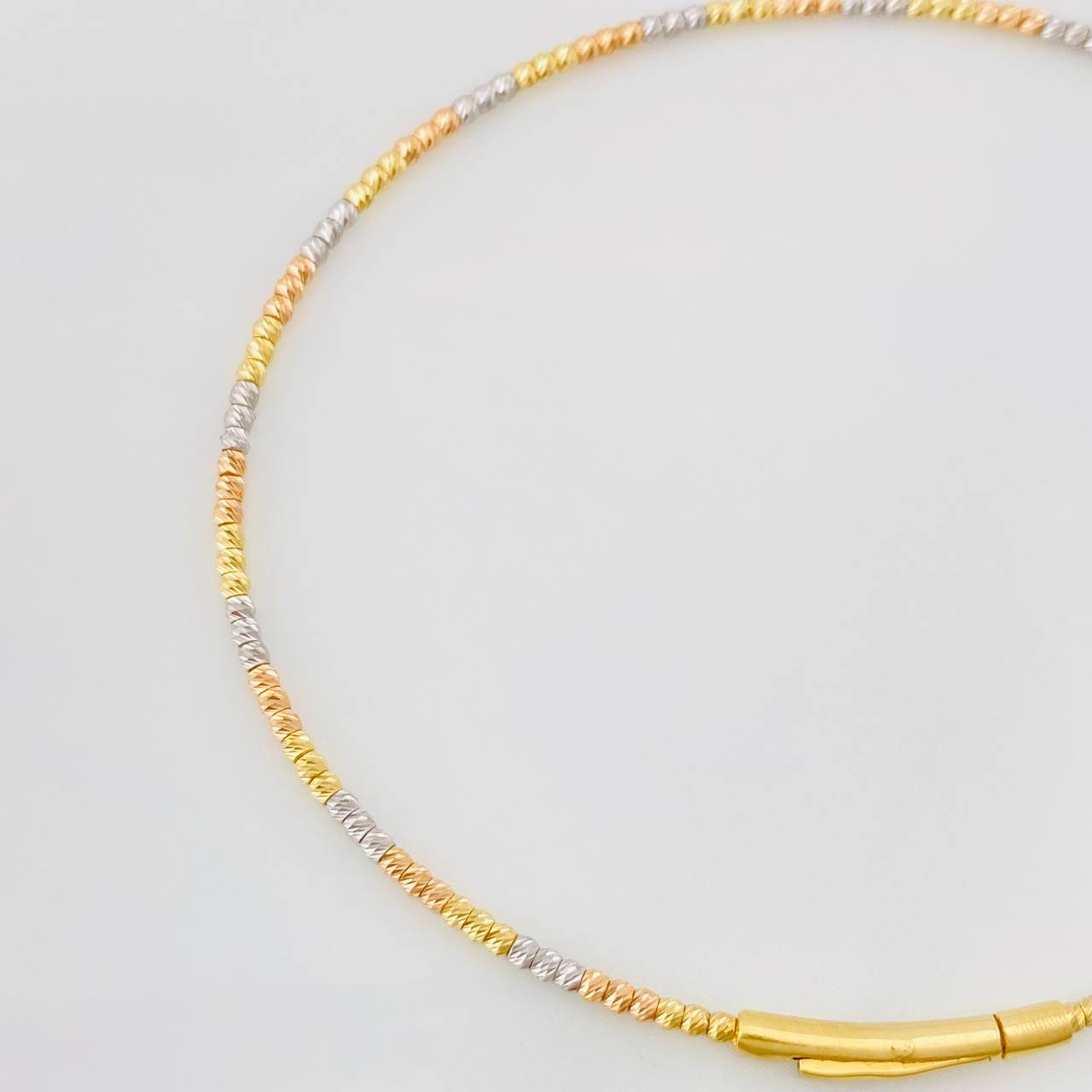 Pulso Aro Diamantado 2.05g / 18cm / 1.4mm Tres Oros 18K
