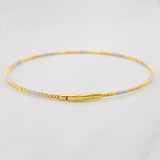 Pulso Aro Diamantado 2g / 17cm / 1.4mm Tres Oros 18K