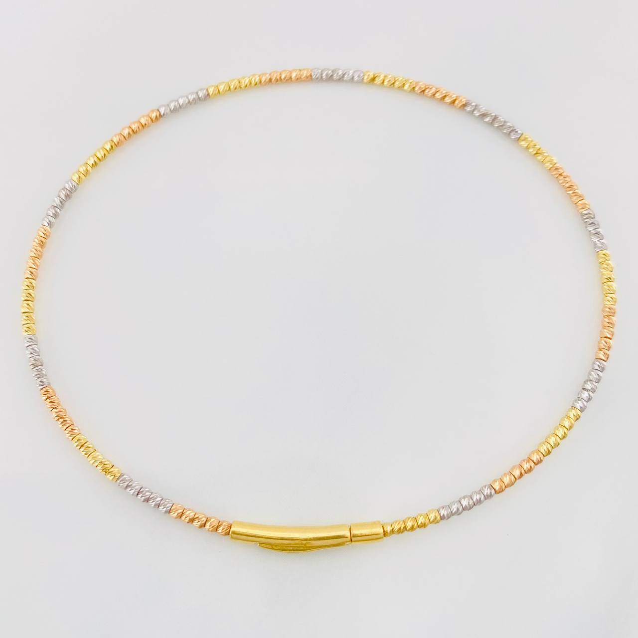 Pulso Aro Diamantado 2g / 17cm / 1.4mm Tres Oros 18K