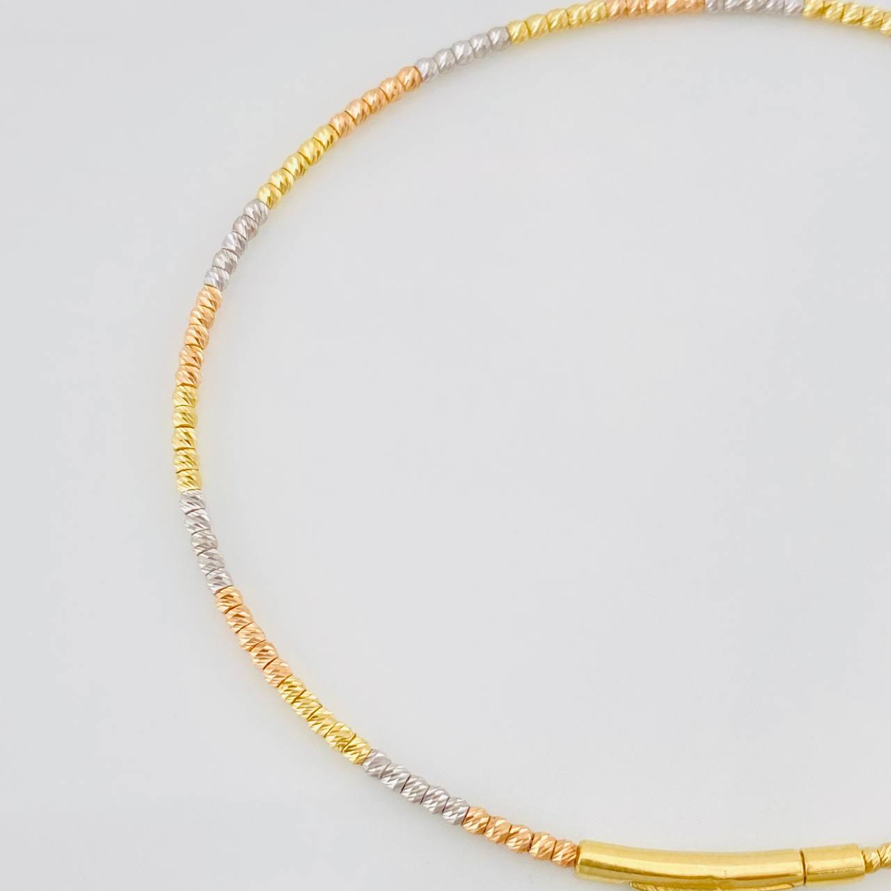 Pulso Aro Diamantado 2g / 17cm / 1.4mm Tres Oros 18K
