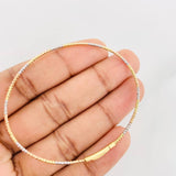 Pulso Aro Diamantado 2g / 17cm / 1.4mm Tres Oros 18K