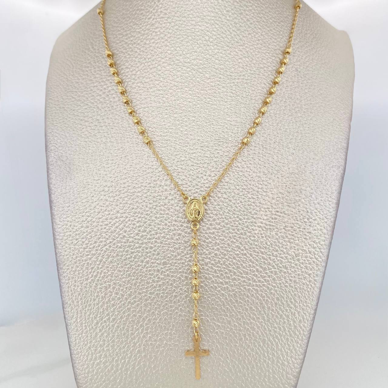 Rosario Virgen Milagrosa Cruz 6.5g / 50cm / 3mm Oro Amarillo 18K %