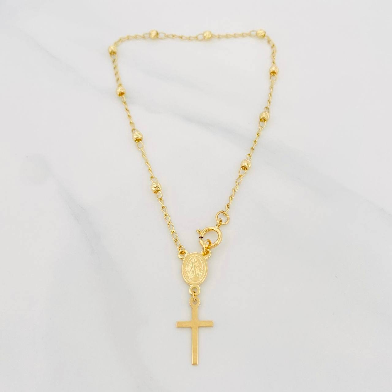 Pulso Denario Virgen Milagrosa 2.65g / 20cm / 3mm Oro Amarillo 18K
