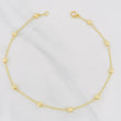 Tobillera Espiga Bolas Diamantados 2.25g / 25cm / 1.54mm Oro Amarillo 18K