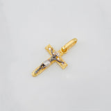 Dije Cruz Cristo 0.9g / 2cm Tres Oros 18K