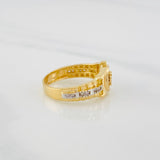 Anillo Corona 3.65g / T5 3/4 Dos Oros Amarillo Blanco 18K