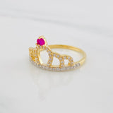 Anillo Corona 2g / T7 Dos Oros Amarillo Blanco 18K