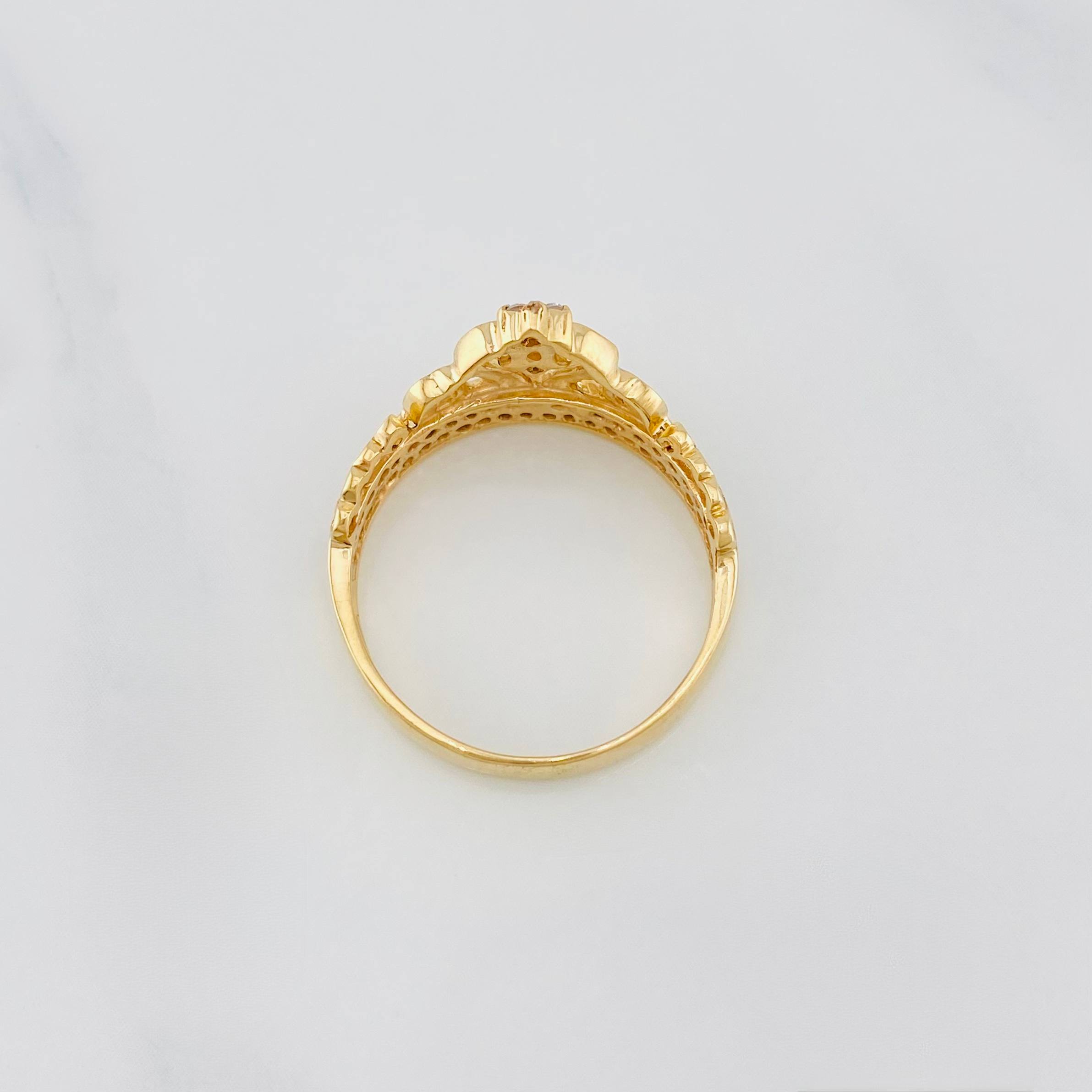 Anillo Corona Corazon 2.75g / T6 1/4 Oro Amarillo 18K