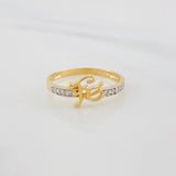 Anillo Fe 1.6g / T6 1/4 Dos Oros Amarillo Blanco 18K