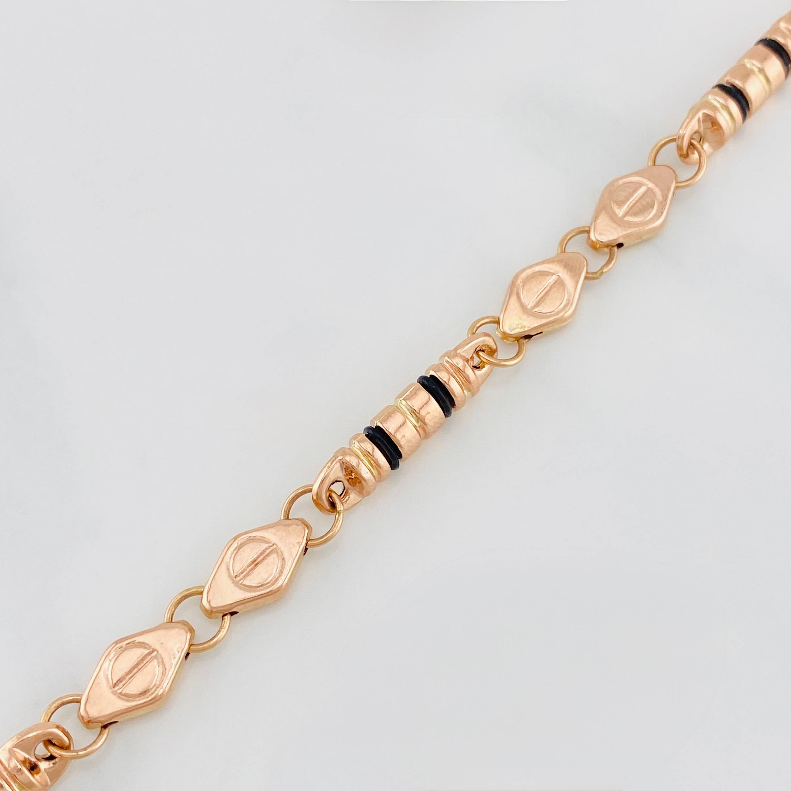 Pulso Rustico Tornillo 6.9g / 22cm / 6.18mm Oro Rosa 18K