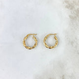 Candongas Valen 1.55gr / 1.8cm / Rayadas Entorchadas Oro Amarillo