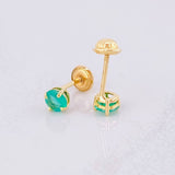 Topos Cuatro Garras Esmeraldas 40pts 0.85g / 4.2mm Oro Amarillo 18K