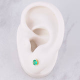 Topos Cuatro Garras Esmeraldas 40pts 0.85g / 4.2mm Oro Amarillo 18K