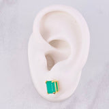 Topos Cuadrados Esmeraldas 5qts 3.2g / 9.5mm Oro Amarillo 18K