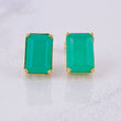 Topos Rectangulares Esmeraldas 6qts 3.2g / 10.9mm Oro Amarillo 18K