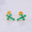 Topos Cruz Tupida Esmeraldas 50pts Diamantes 6pts 1.6g / 10.7mm Oro Amarillo 18K