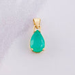 Dije Lágrima Esmeralda 1.2qts 1.25g / 1.6cm Oro Amarillo 18K