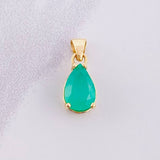 Dije Lágrima Esmeralda 1.2qts 1.25g / 1.6cm Oro Amarillo 18K