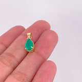 Dije Lágrima Esmeralda 1.2qts 1.25g / 1.6cm Oro Amarillo 18K