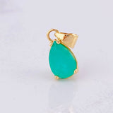 Dije Lágrima Esmeralda 1.2qts 1.25g / 1.6cm Oro Amarillo 18K
