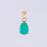 Dije Lágrima Esmeralda 1.2qts 1.25g / 1.6cm Oro Amarillo 18K