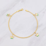 Pulso Coronas Esmeraldas 25pts 3.8g / 20.4cm / 2.1mm Oro Amarillo 18K