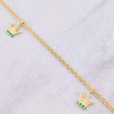 Pulso Coronas Esmeraldas 25pts 3.75g / 19.1cm / 2.3mm Oro Amarillo 18K