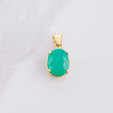 Dije Ovalo Esmeralda 1.5pts 1.4g / 1.5cm Oro Amarillo 18K