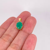 Dije Ovalo Esmeralda 1.5pts 1.4g / 1.5cm Oro Amarillo 18K