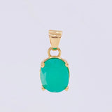 Dije Ovalo Esmeralda 1.5pts 1.4g / 1.5cm Oro Amarillo 18K