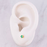 Topos Cuatro Garras Esmeraldas 30pts 0.95g / 3.2mm Oro Amarillo 18K
