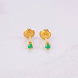 Topos Cuatro Garras Esmeraldas 17pts 0.65g / 2.2mm Oro Amarillo 18K