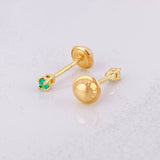 Topos Cuatro Garras Esmeraldas 17pts 0.65g / 2.2mm Oro Amarillo 18K
