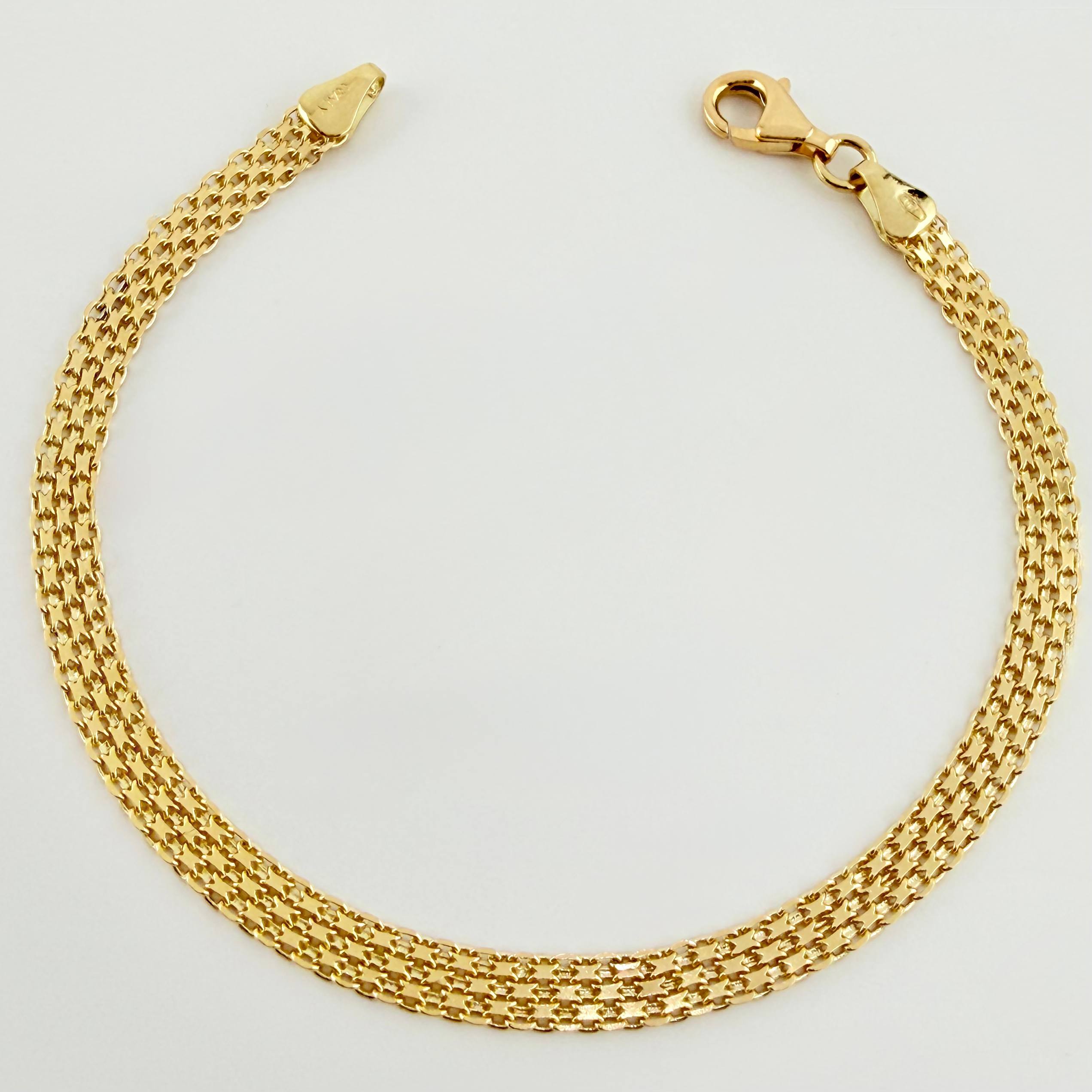 Pulso Chino 5.25gr / 18.5cm / 4mm Oro Amarillo +1 18K *