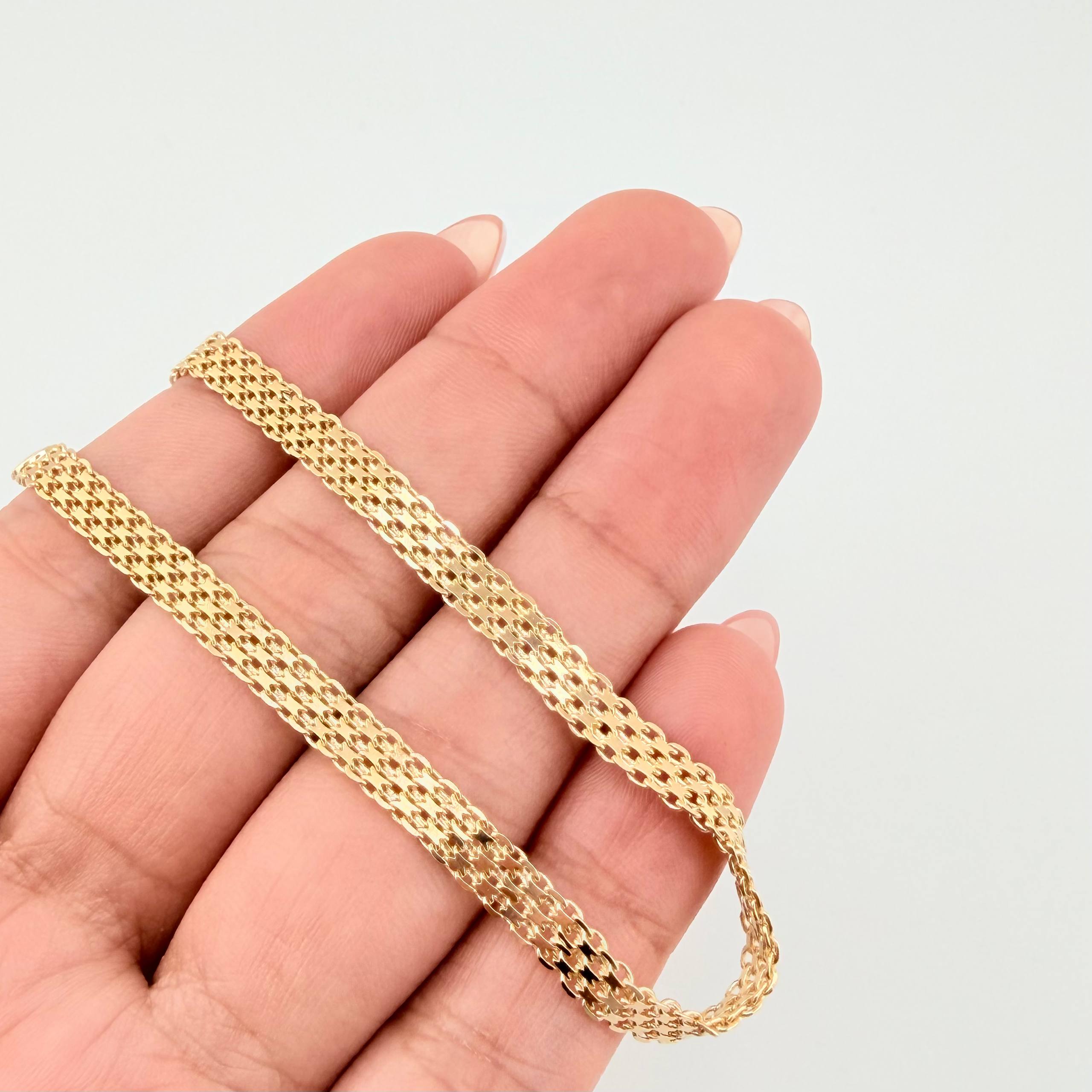 Pulso Chino 5.15gr / 18.5cm / 4mm Oro Amarillo +1 18K *