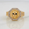 Anillo Sello Calavera 8.6g / T10 1/4 Dos Oros Amarillo Blanco 18K