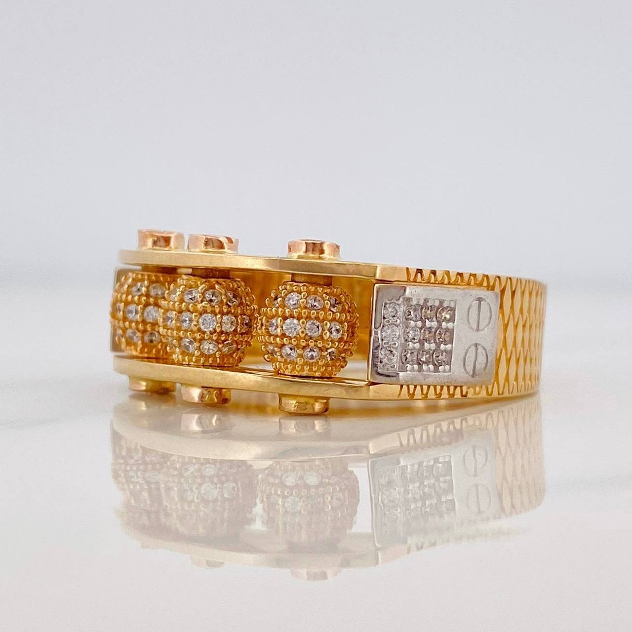 Anillo Bolas de Fuego 11.55g / T11 Tres Oros 18K