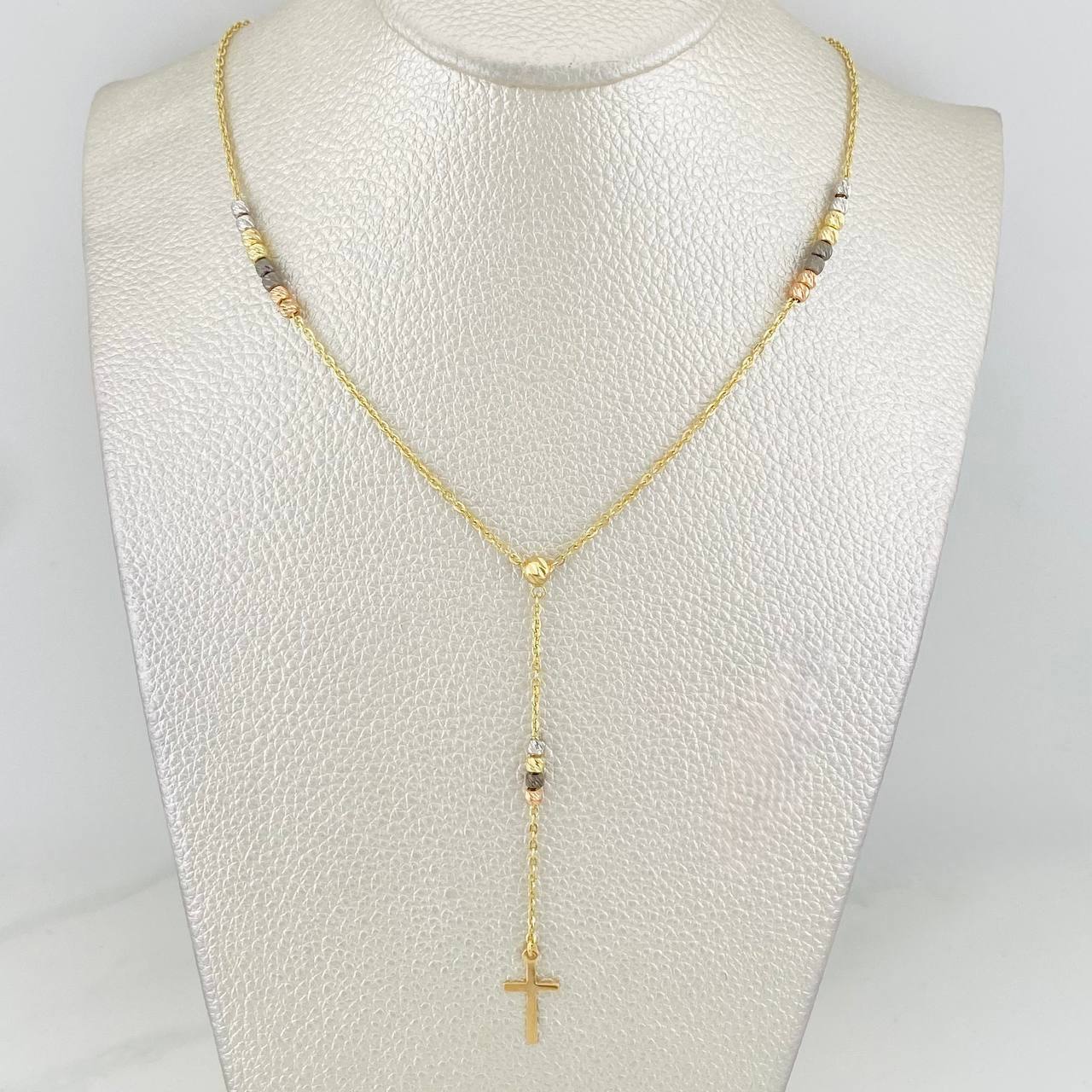 Rosario Cruz 4g / 40cm / 4mm Tres Oros 18K
