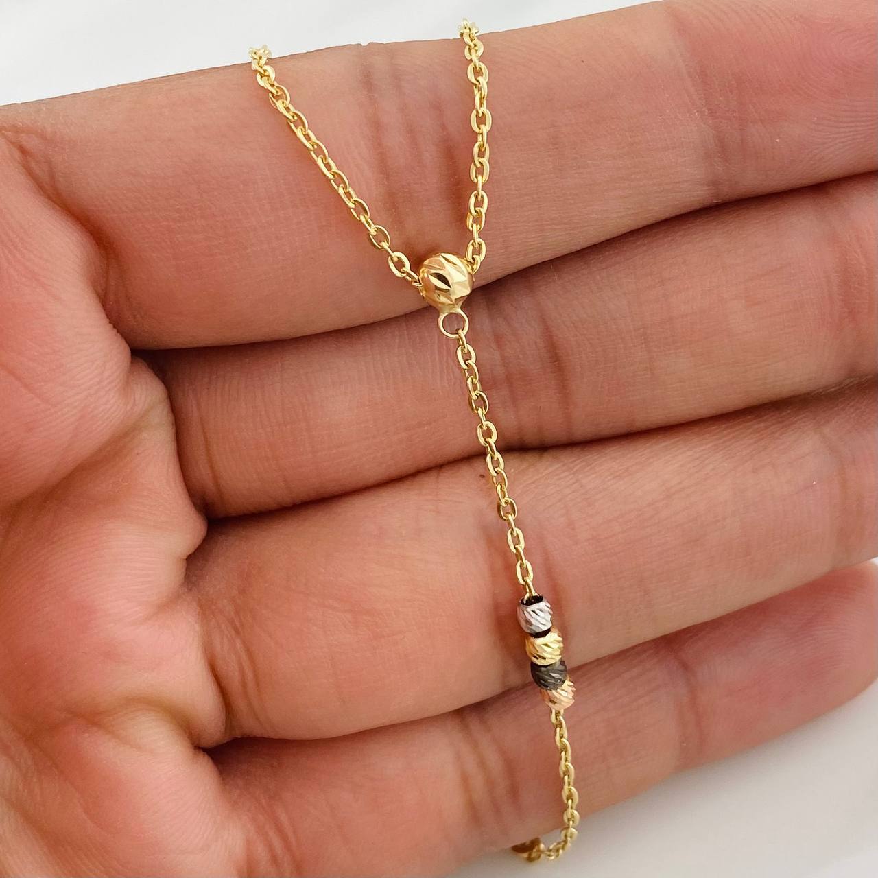 Rosario Cruz 4g / 40cm / 4mm Tres Oros 18K