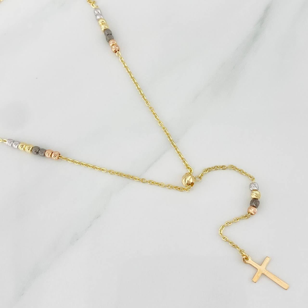 Rosario Cruz 4g / 40cm / 4mm Tres Oros 18K