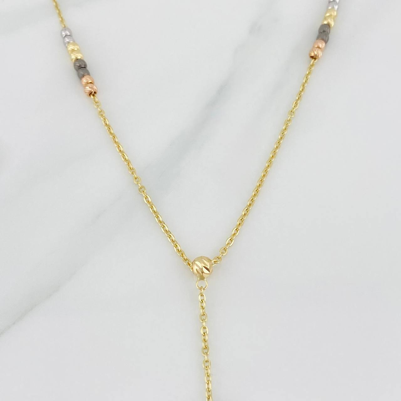 Rosario Cruz 4g / 40cm / 4mm Tres Oros 18K