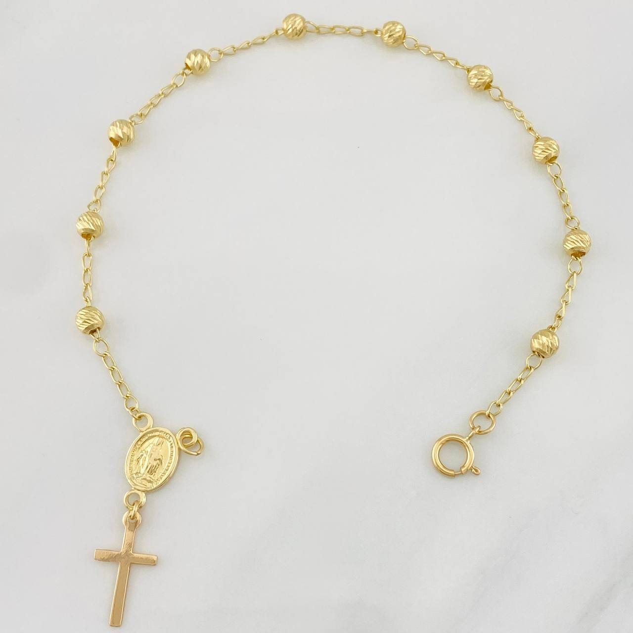 Pulso Denario Virgen Milagrosa 3.05g / 20cm / 4mm Oro Amarillo 18K