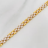 Pulso Correa 11.5g / 20.05cm / 4.61mm Dos Oros Amarillo Blanco 18K