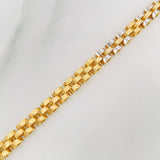 Pulso Correa 10.9g / 21cm / 4.7mm Dos Oros Amarillo Blanco 18K