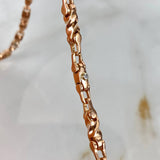 Cadena Rustica Tornillo Espiral 63.4gr / 70cm / 5.6mm Dos Oros Blanco Rosa ©