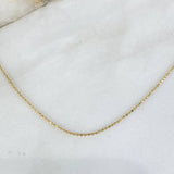 Cadena Militar 2.55gr / 45cm / 1.1mm Bolas Diamantadas Oro Amarillo +3 ©