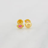 Topos Ojos Tupidos 0.65g / 4.6mm Oro Amarillo 18K