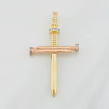 Dije Cruz Clavo 6.05g / 5.8cm Tres Oros 18K