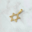 Dije Estrella De David 1.65gr / 3.3cm / Silueta Diamantada Oro Amarillo 18K
